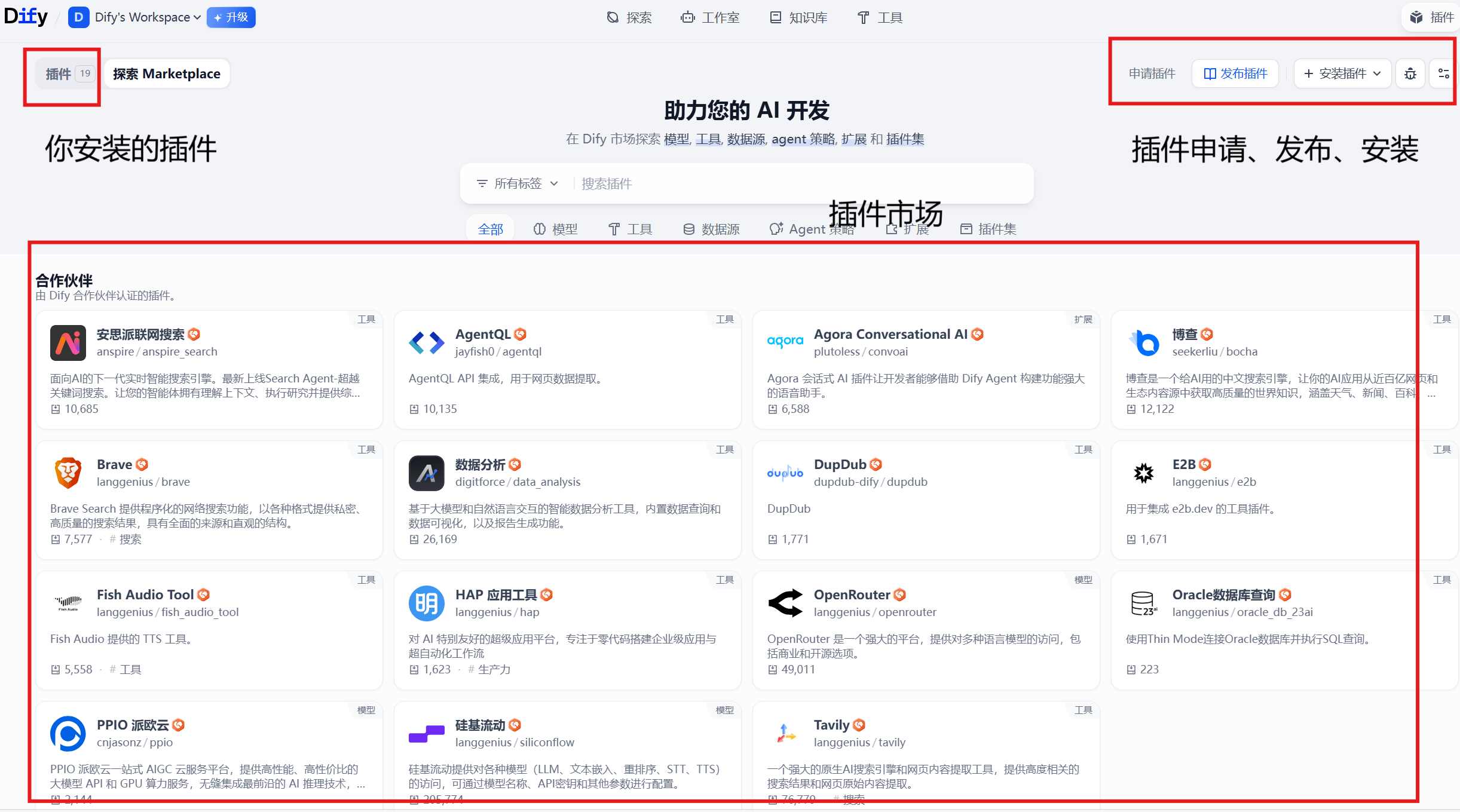 图20:Dify 插件市场