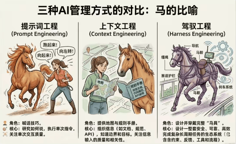 图3:三种AI管理方式的对比——马的比喻